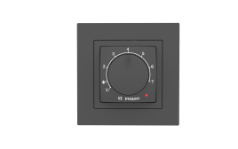 Терморегулятор Ридан Twist, с датчиком пола, черный, 16А