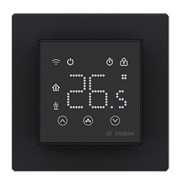Терморегулятор Ридан Clever с Wi-Fi, с комбинацией датчиков, черный, 16А